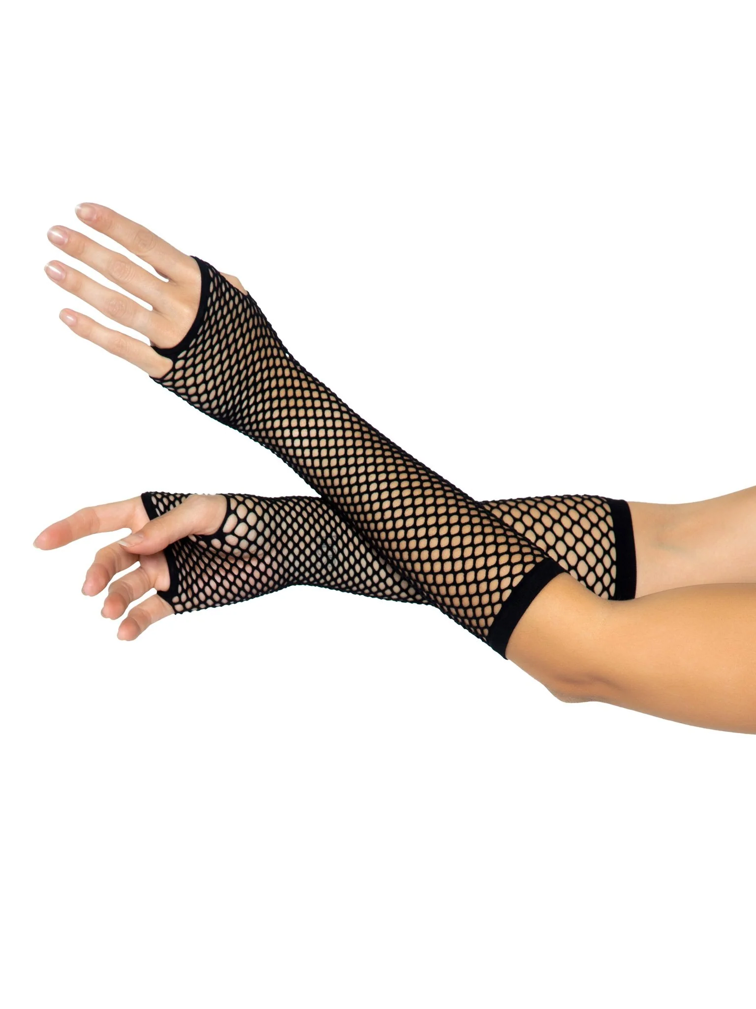 Triangle Net Fingerless Arm Warmer Gloves - Image 4
