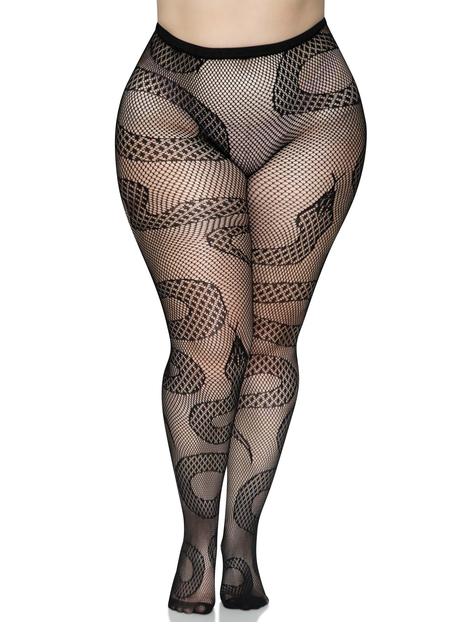 Plus Snake Net Tights - Image 4