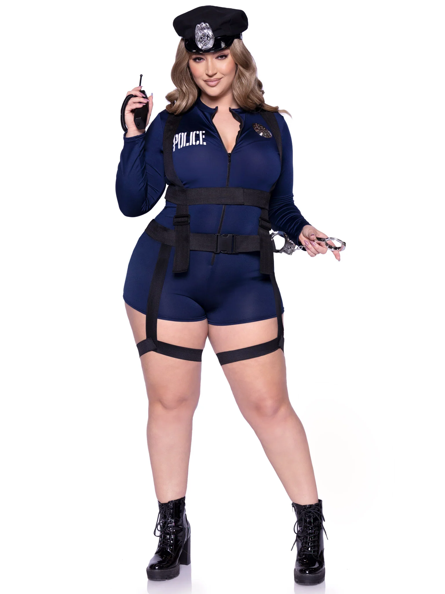 Plus Handcuff Hottie Cop Costume - Image 4