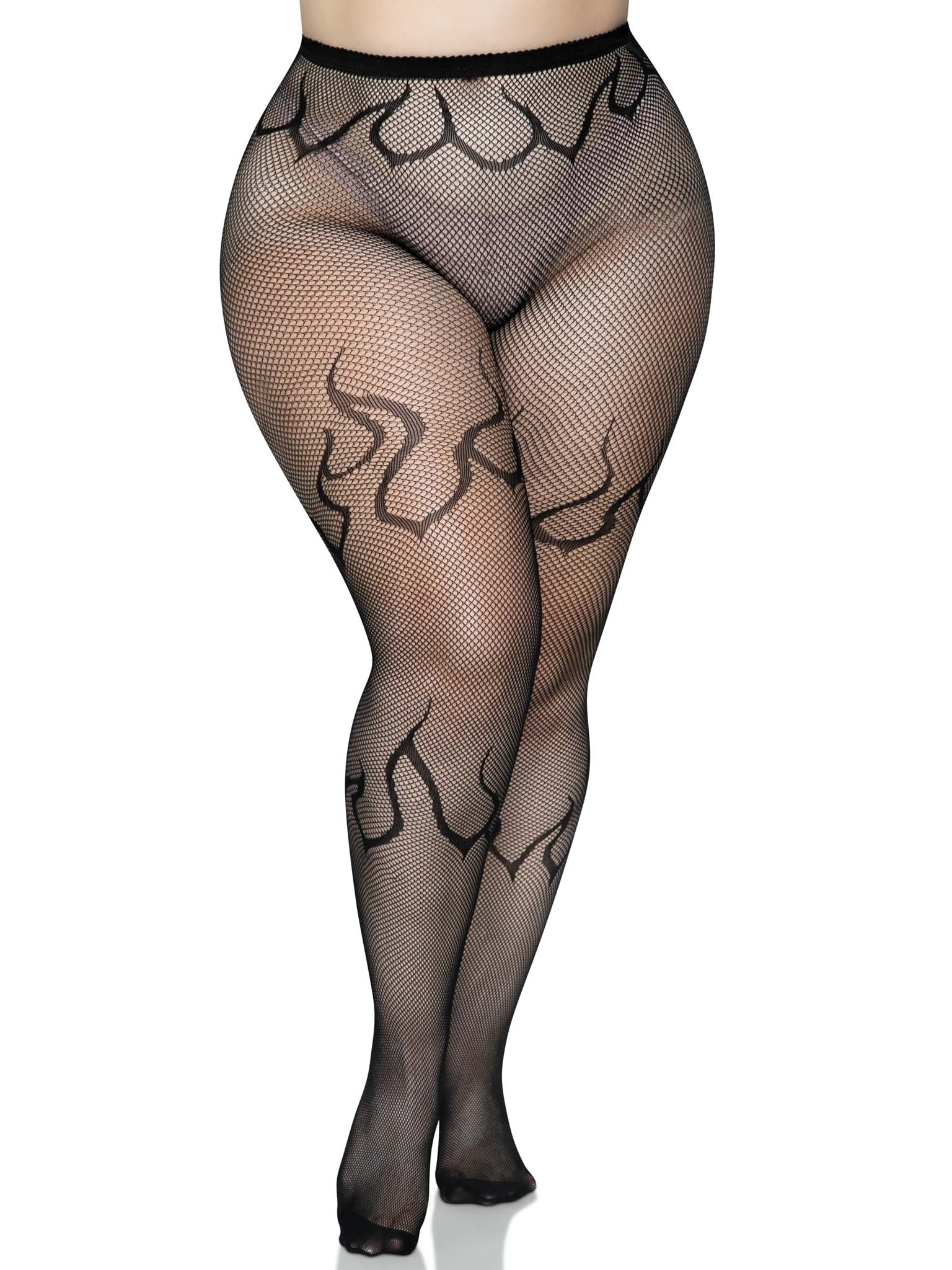 Flame Plus Fishnet Tights - Image 4