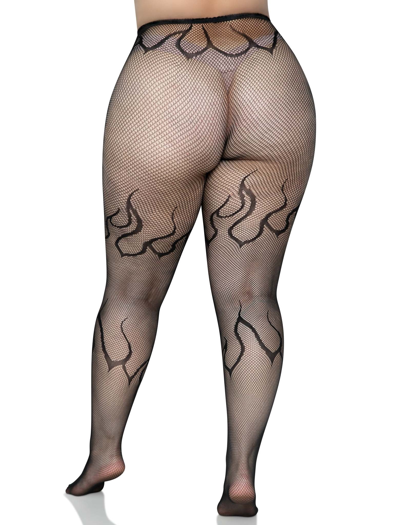 Flame Plus Fishnet Tights - Image 5