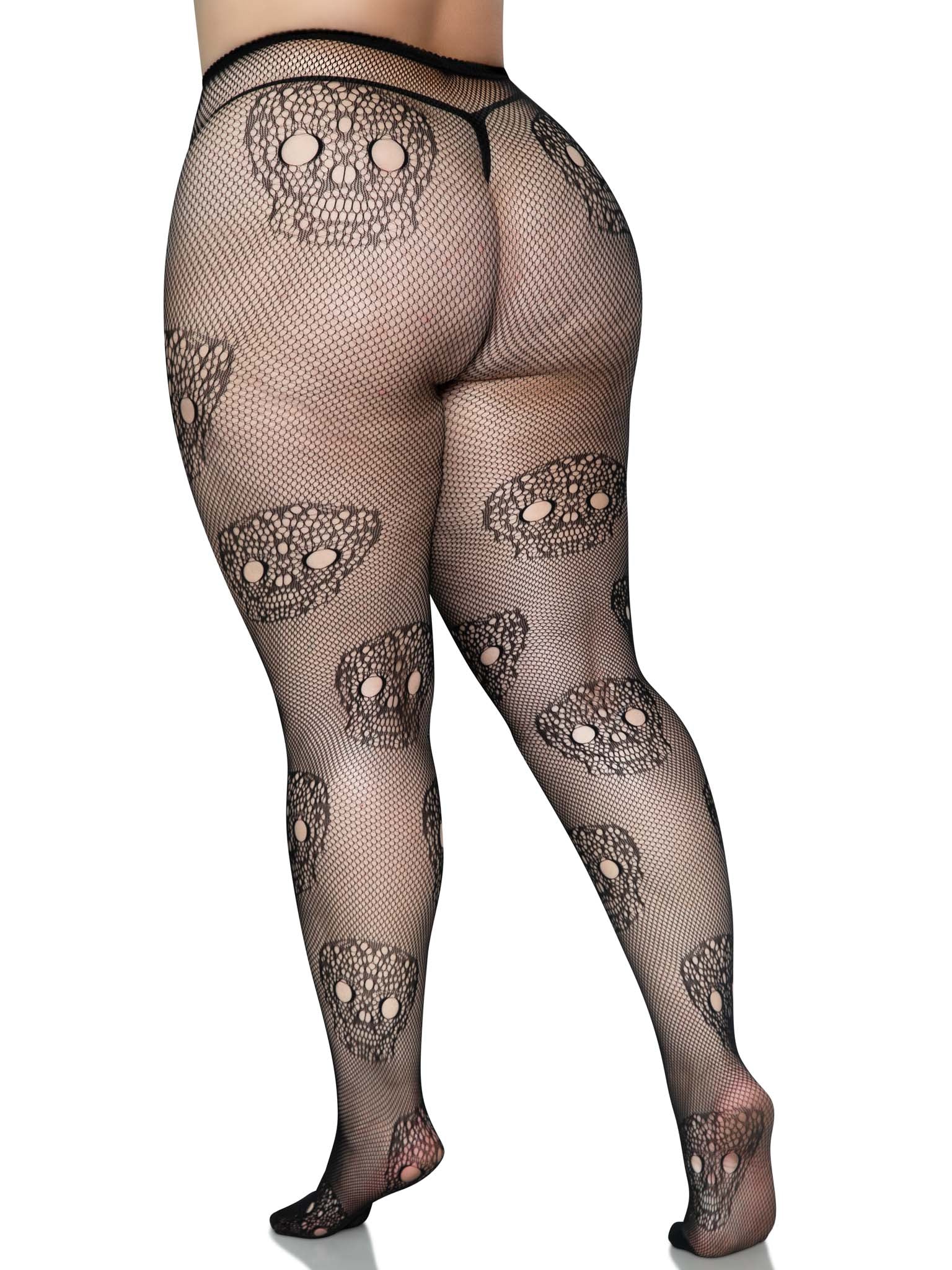 Calavera Plus Lace Skull Tights - Image 5