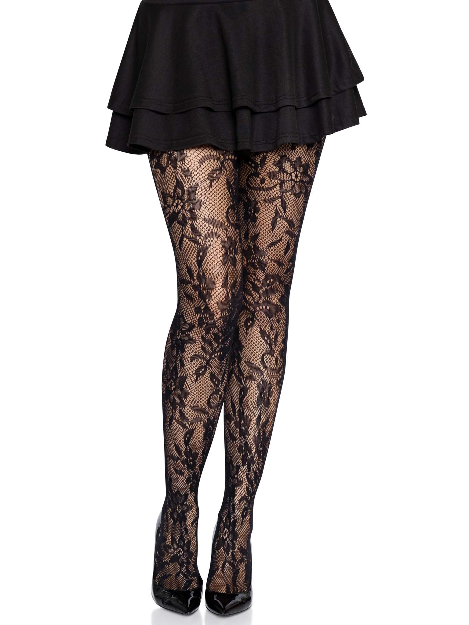 Chantilly Floral Lace Tights - Image 4