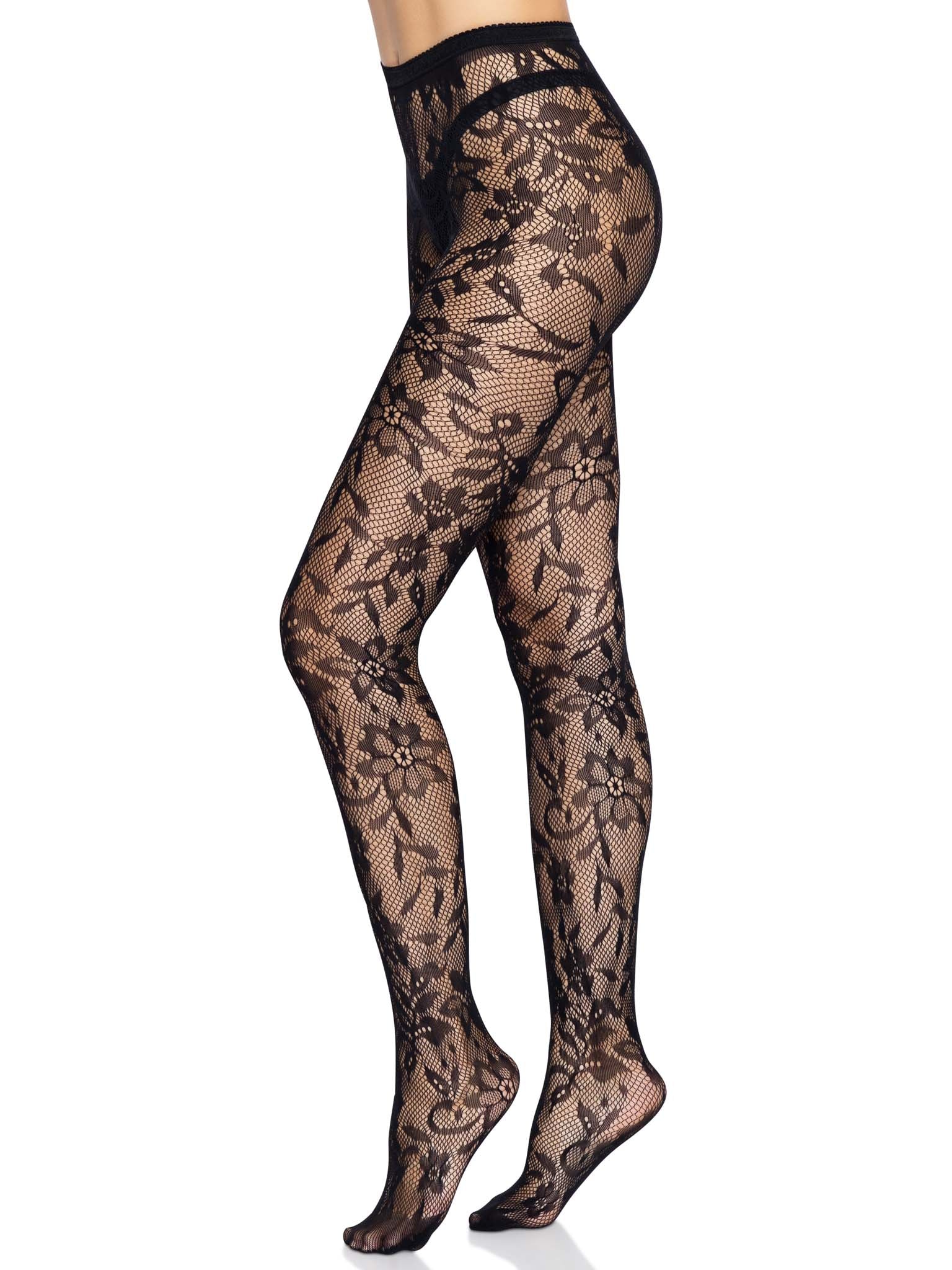 Chantilly Floral Lace Tights - Image 6
